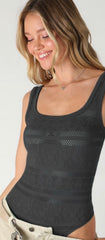 Textured Lace Square Bodysuit