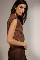 Tara Sequined Knit Vest