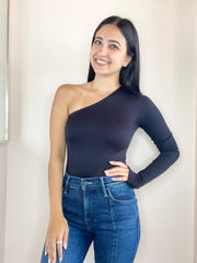 Prima One Shoulder Long Sleeve Bodysuit