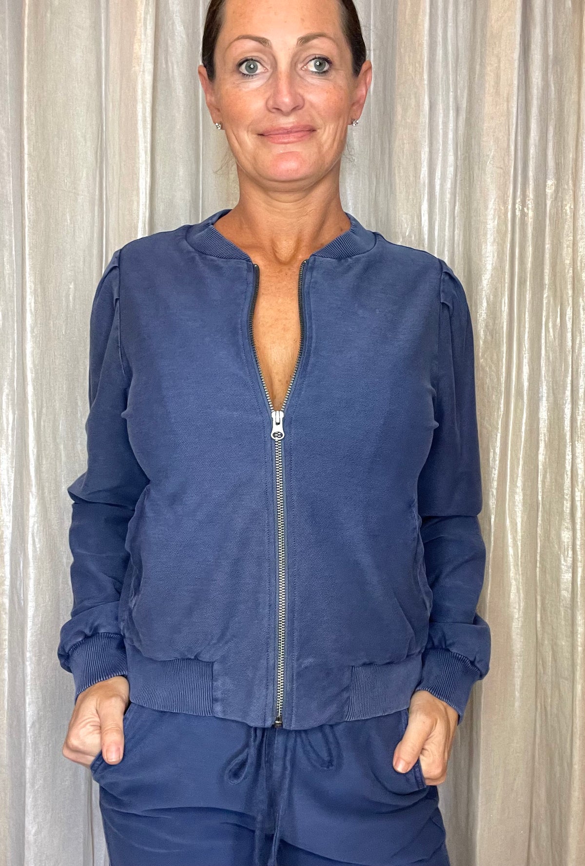 Puff Sleeve Bomber Jacket