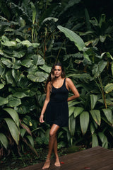 Rib Double Scoop Mini Dress