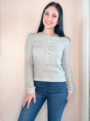 LS Slim Button Placket Tee