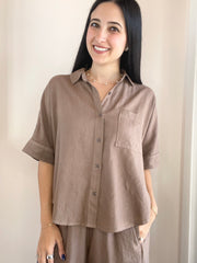 Linen Dolman Pocket Shirt