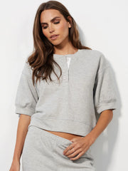 Puff Slv Boxy Henley Top