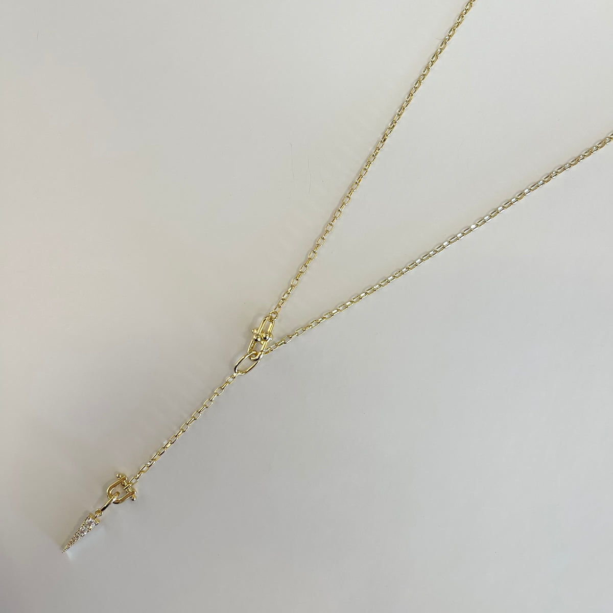 Atlas Delicate Lariat + Shimmer Dagger Parker Charm