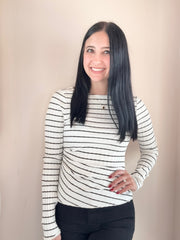 12x12 Rib Stripe LS Boatneck Top