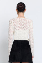Scarlet Stretch Lace Crew Neck