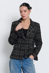 Felix Plaid Studded Jacket