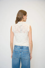 Stella Sleeveless Stretch Lace Turtleneck