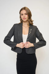 Crystal Pins & Chains Cropped Blazer