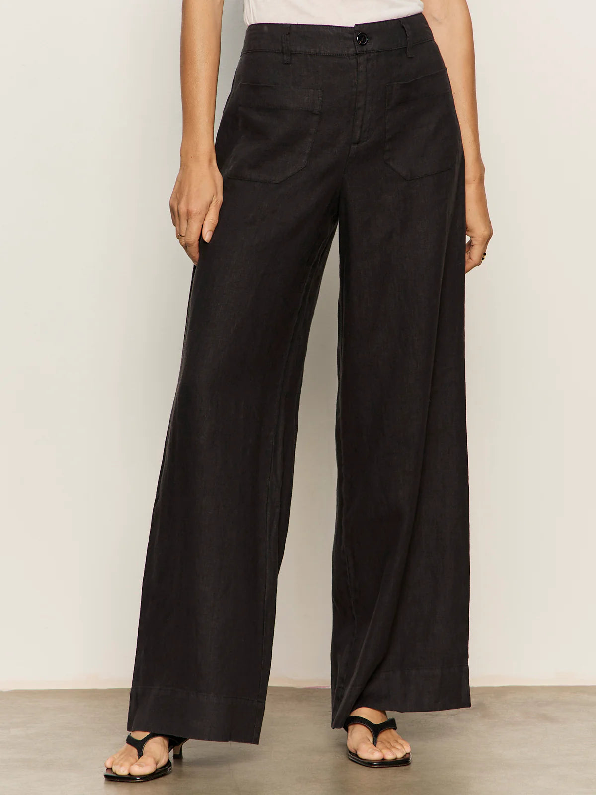 The Linen Marine Wide Leg Pant