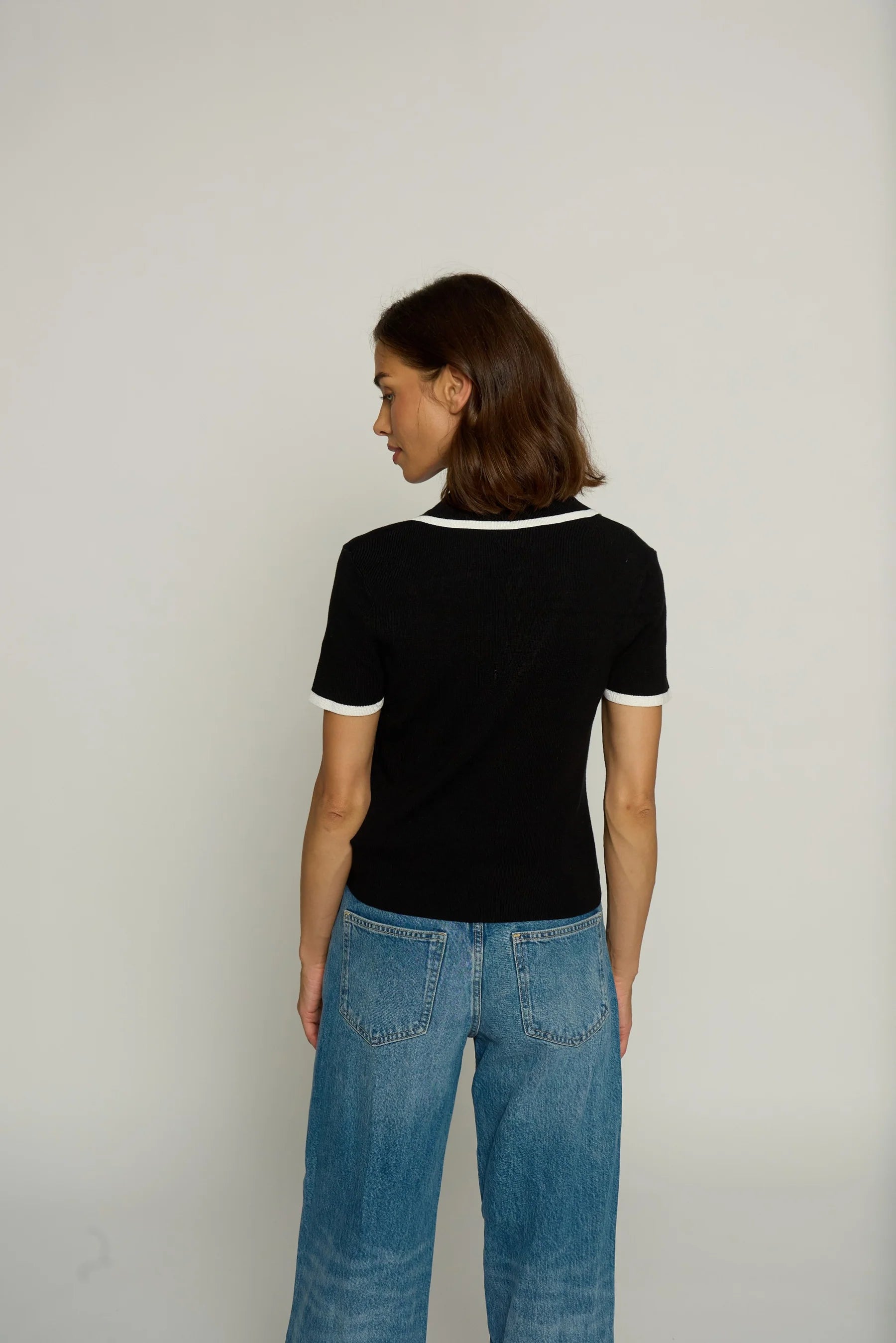 Ribbed Polo with Tipping
