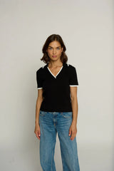 Ribbed Polo with Tipping