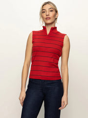 Sleeveless Zip Mock Top