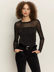 Sparkle Mesh Crew Tee