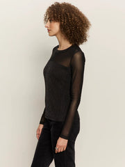 Sparkle Mesh Crew Tee