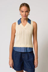 Hazel Pointelle Stitch Halter Twofer