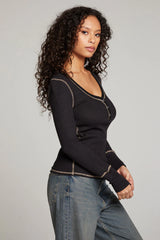 Licorice Long Sleeve Henley