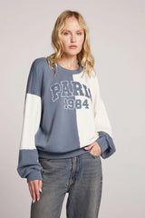 Plaid Paris Colorblock Pullover