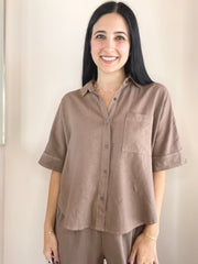 Linen Dolman Pocket Shirt
