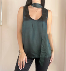 V-Neck Tank w/ Removable Neck Tie