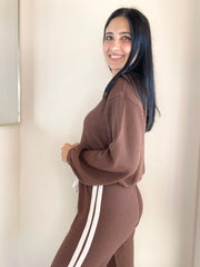 Drop Shoulder LS Elastic Hem Top