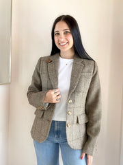 Asher Mixed Plaid Riding Jacket