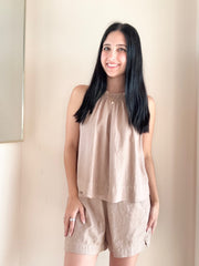 Linen Smocked Shorts