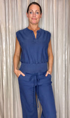 Split Neck Sleeveless Tee