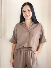 Linen Dolman Pocket Shirt