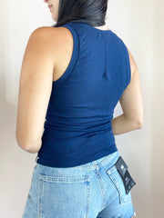 Fine 2x1 Rib V-Neck Tank