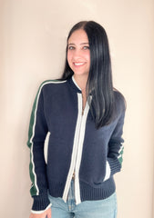 Varsity Sweater Jacket w/ 2 Way Zipper