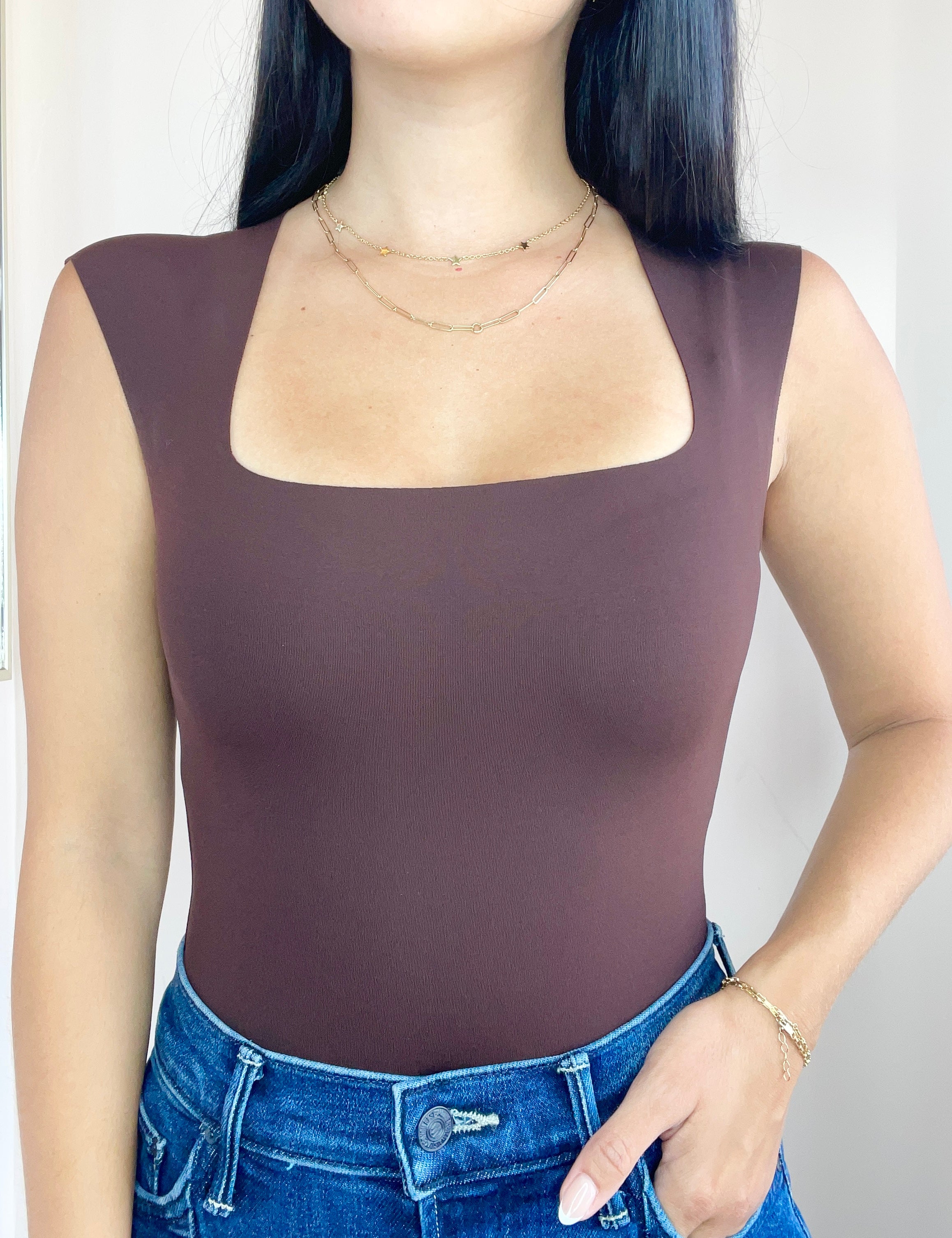 Neoprene Cap Sleeve Bodysuit