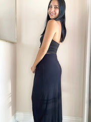 2x1 Fine Rib Twist Waist Tulip Skirt
