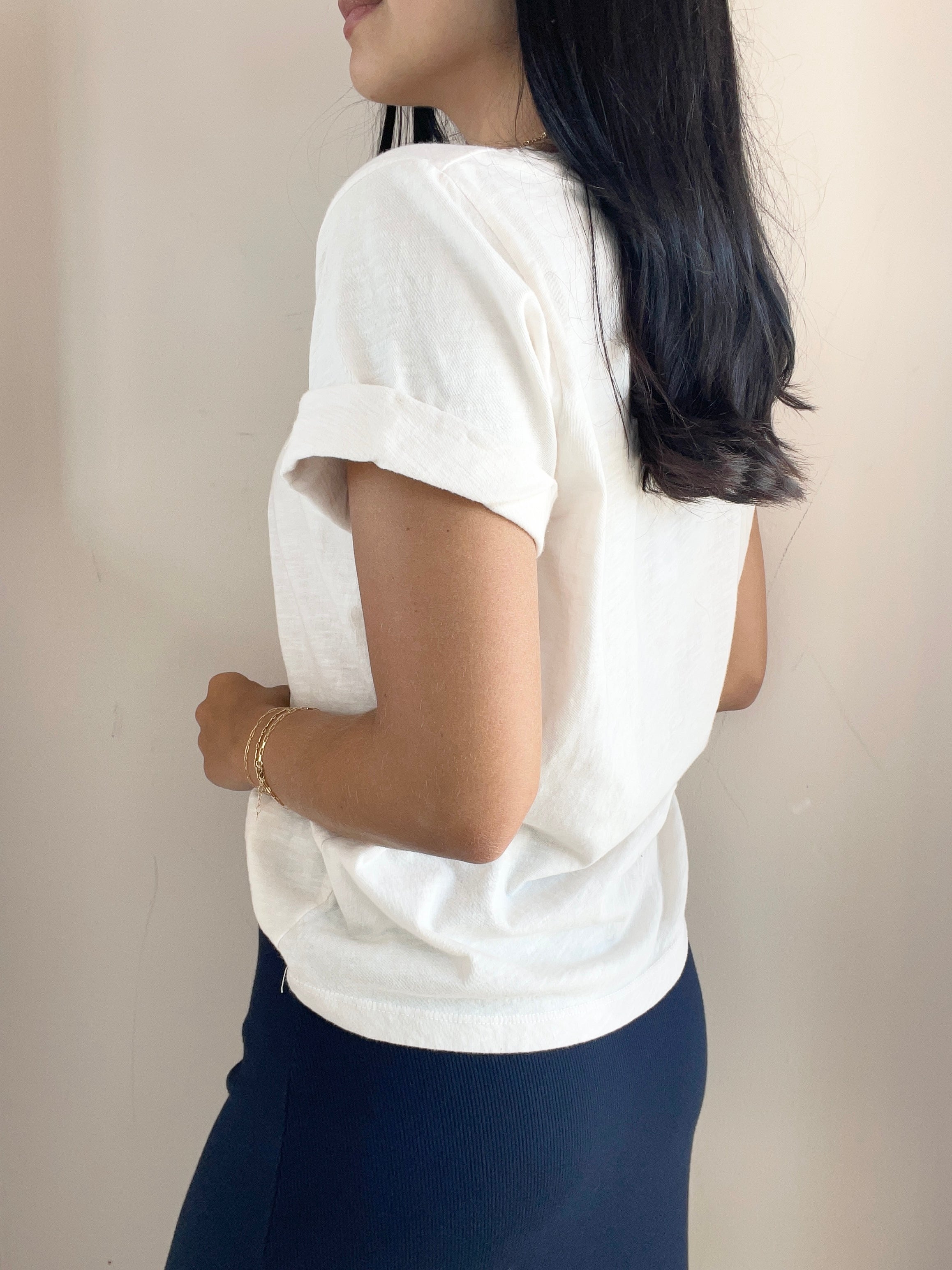 Rolled Sleeve Tee - Joie De Vivre
