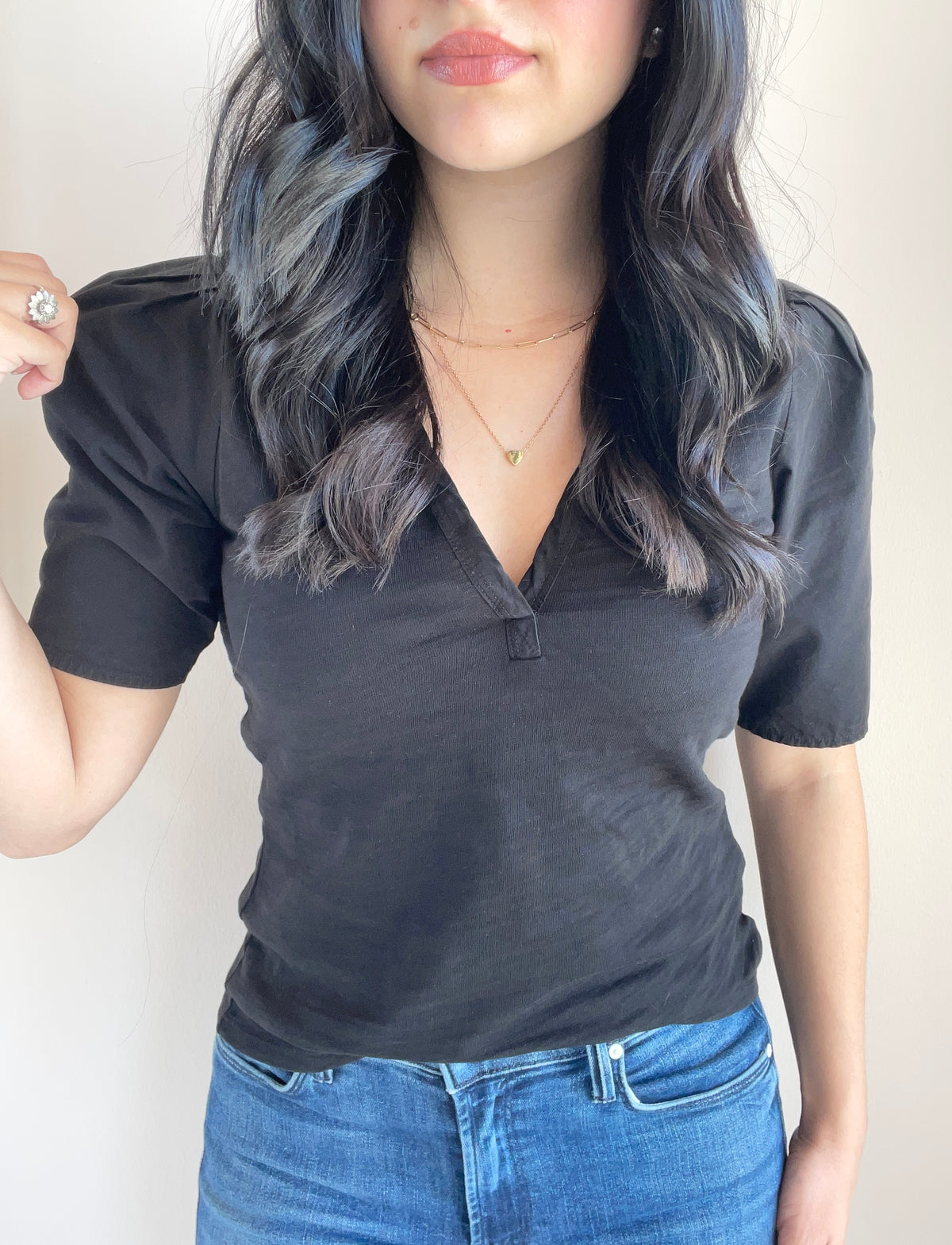 Joelene V Neck Shortsleeve Top