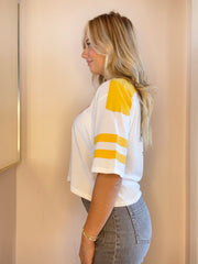 Stones Striped Crop Tee