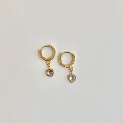 Moonstone Hearts Earrings