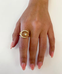 CZ Moon Starburst Ring