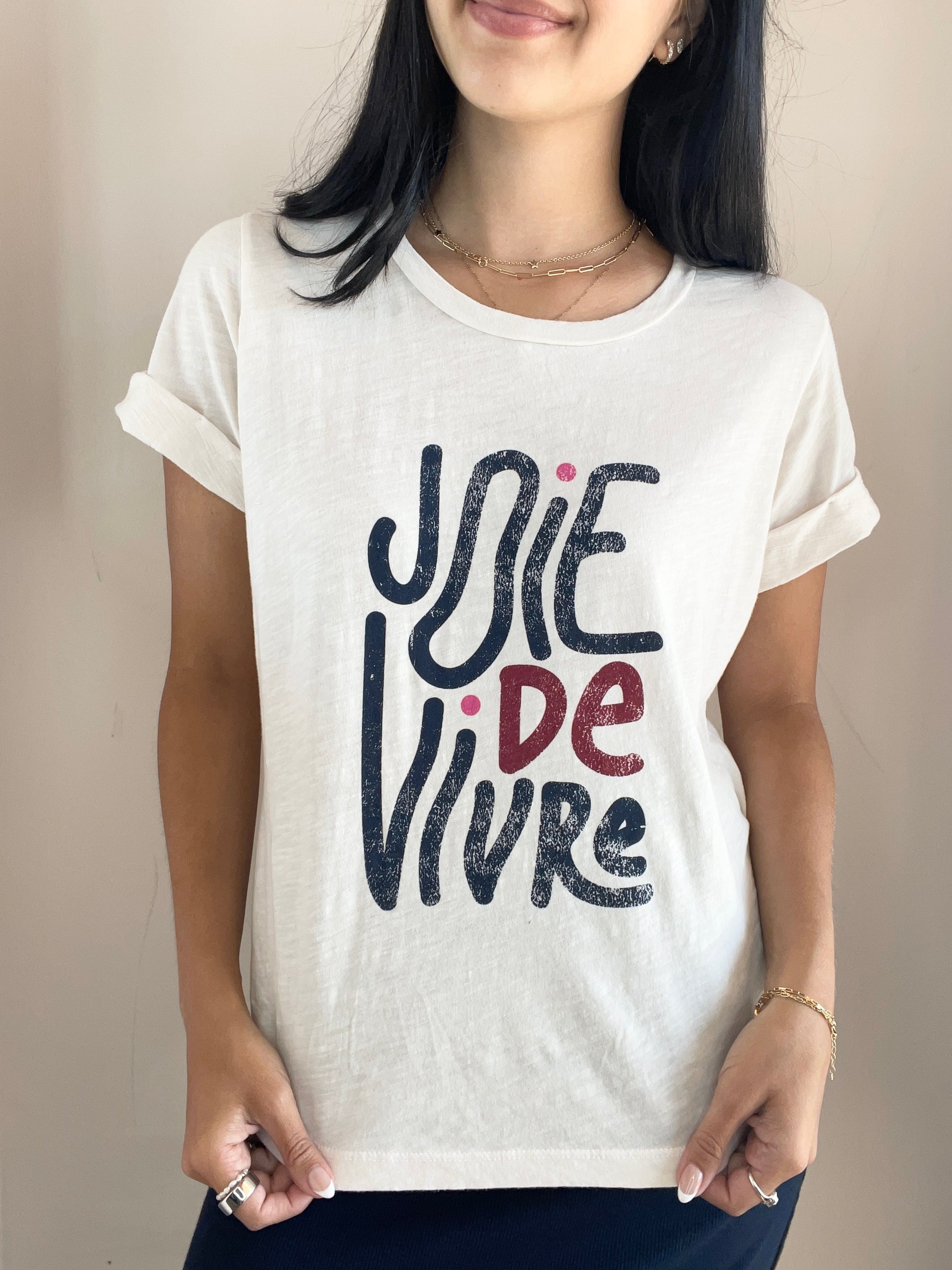 Rolled Sleeve Tee - Joie De Vivre