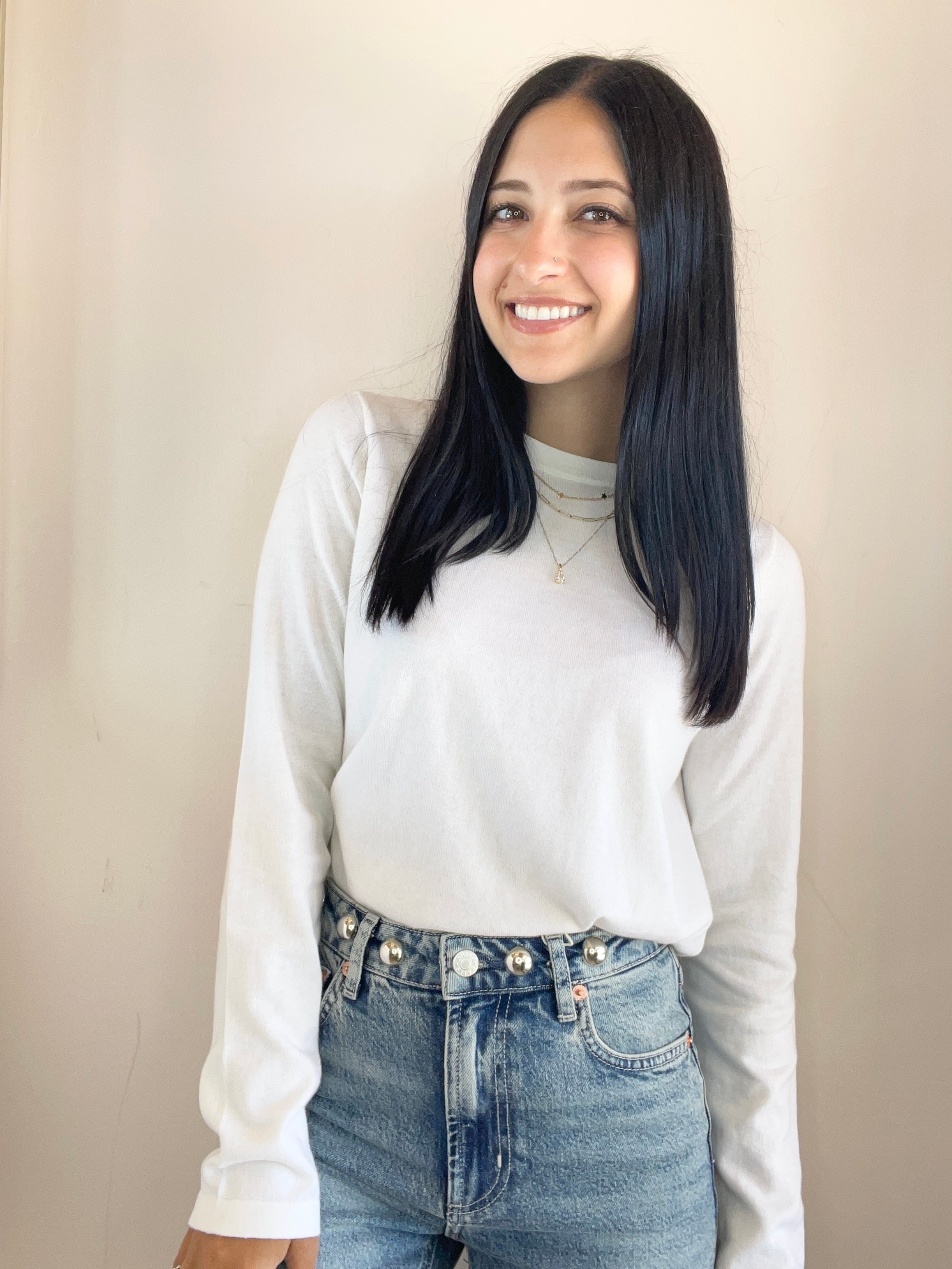 Cotton Cashmere Long Sleeve Tee