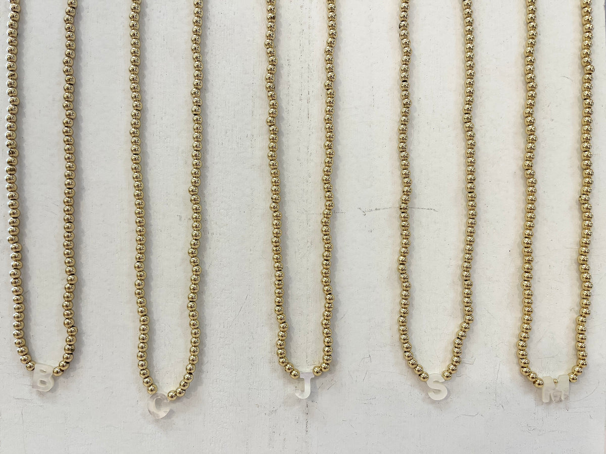 Beaded Necklace w/ Initial