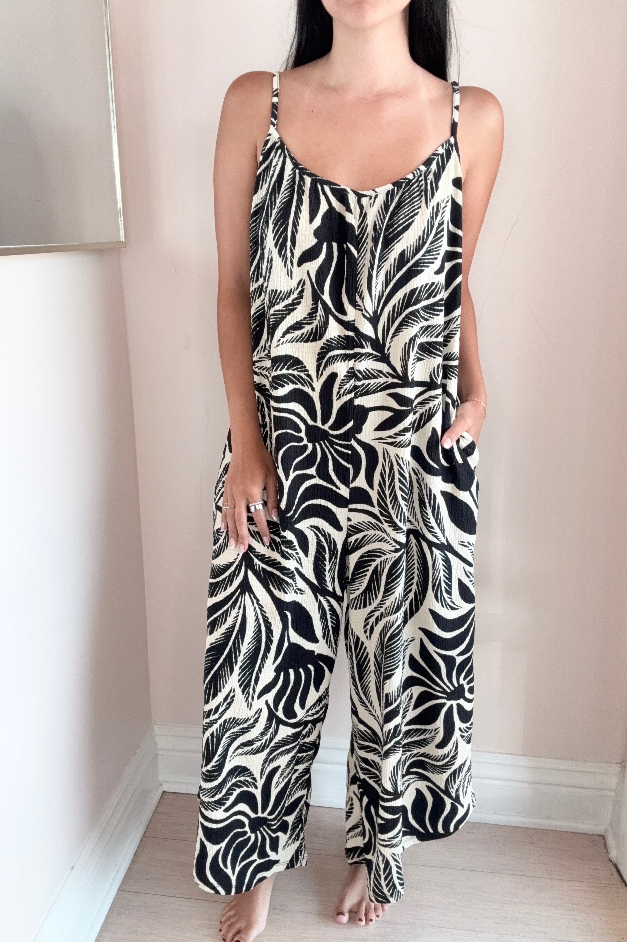 Flared Isla Leaf Jumpsuit