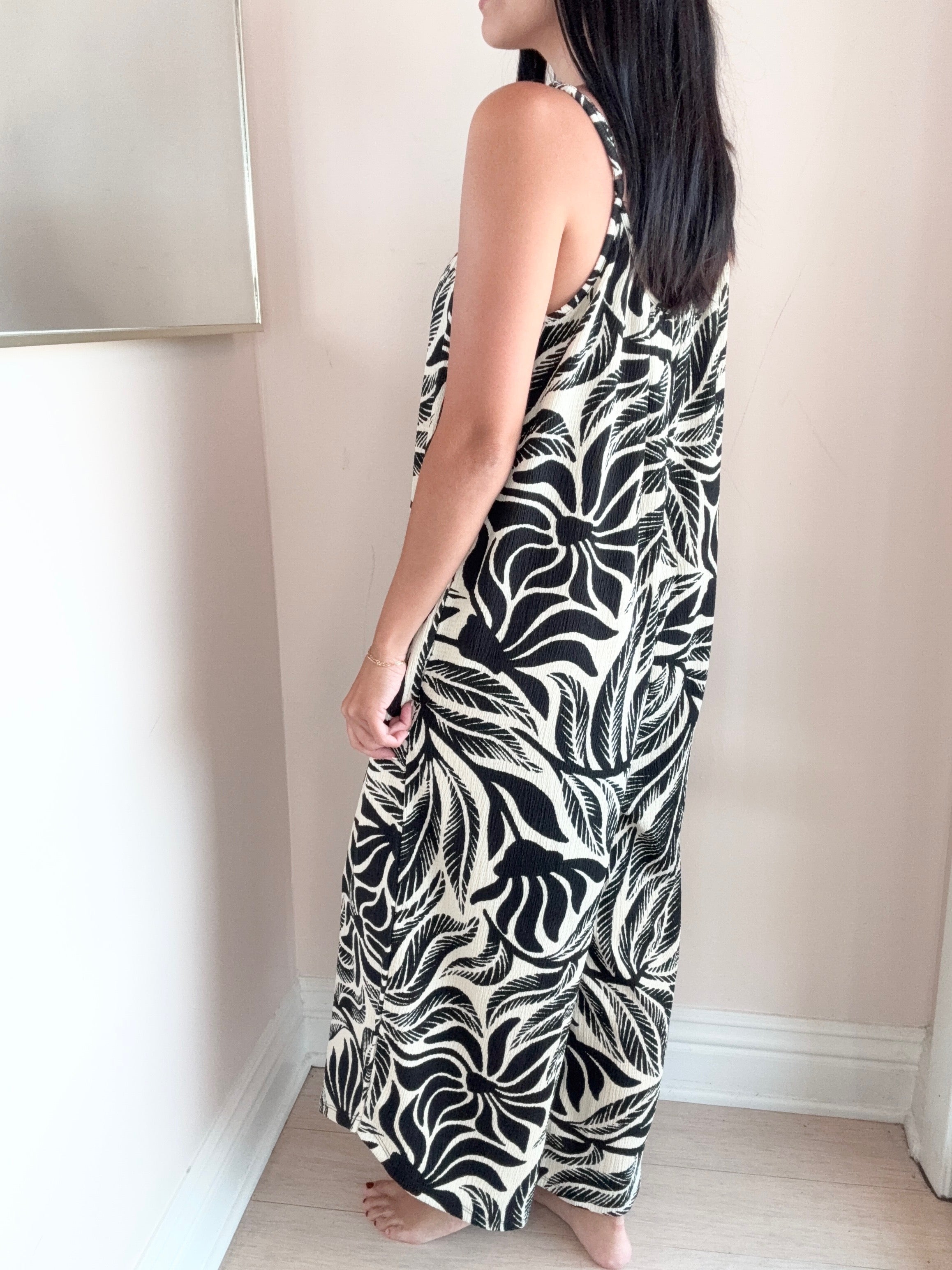 Flared Isla Leaf Jumpsuit