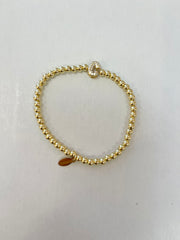 CZ Initial Beaded Stretchy Bracelets