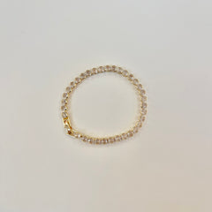 Round Bezel Tennis Chain Bracelet