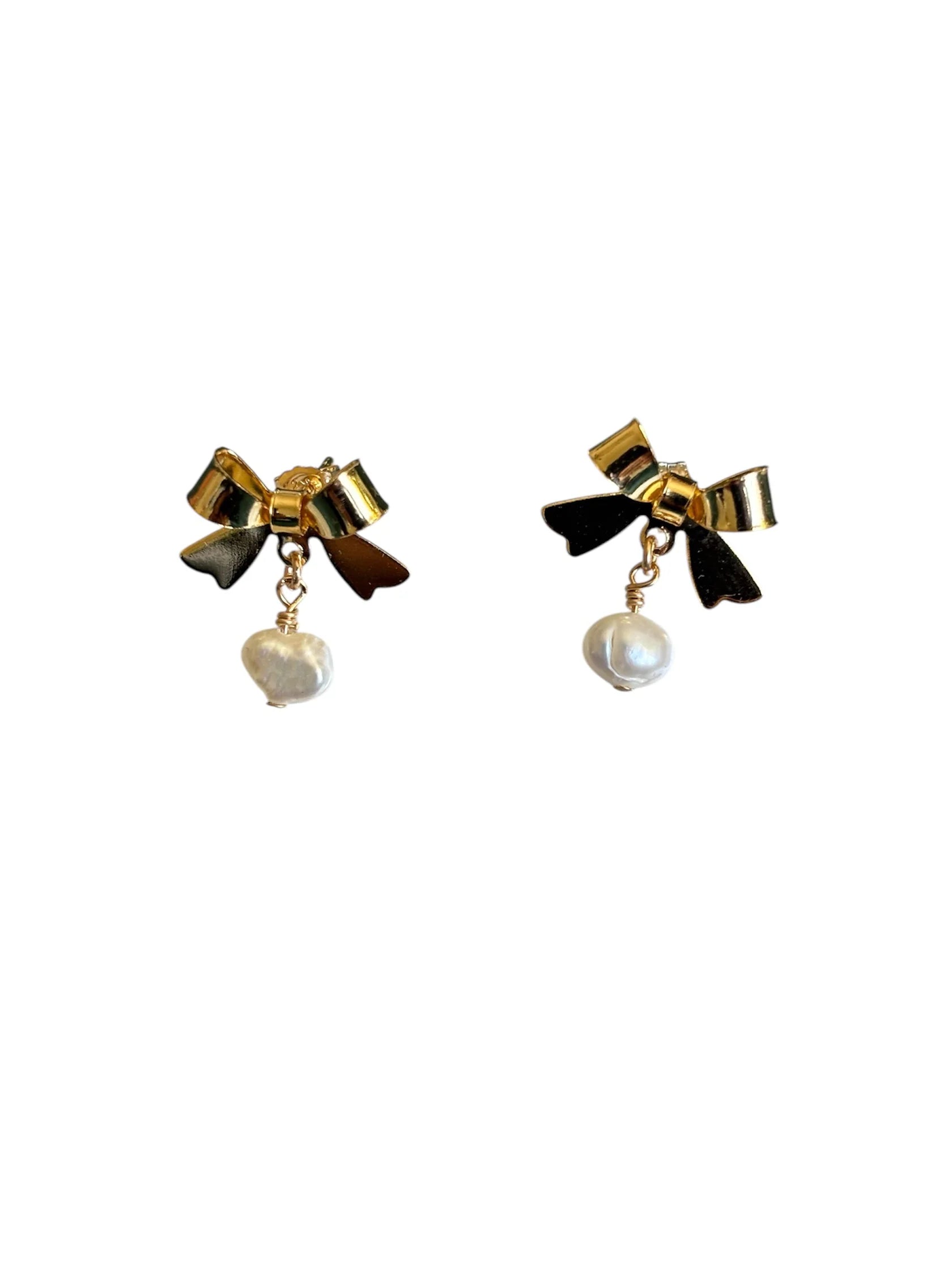 Bow + Pearl Earrings