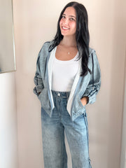Faux Denim Jacket