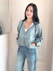 Faux Denim Jacket
