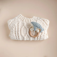 Cotton Crochet Whale Rattle/Teether